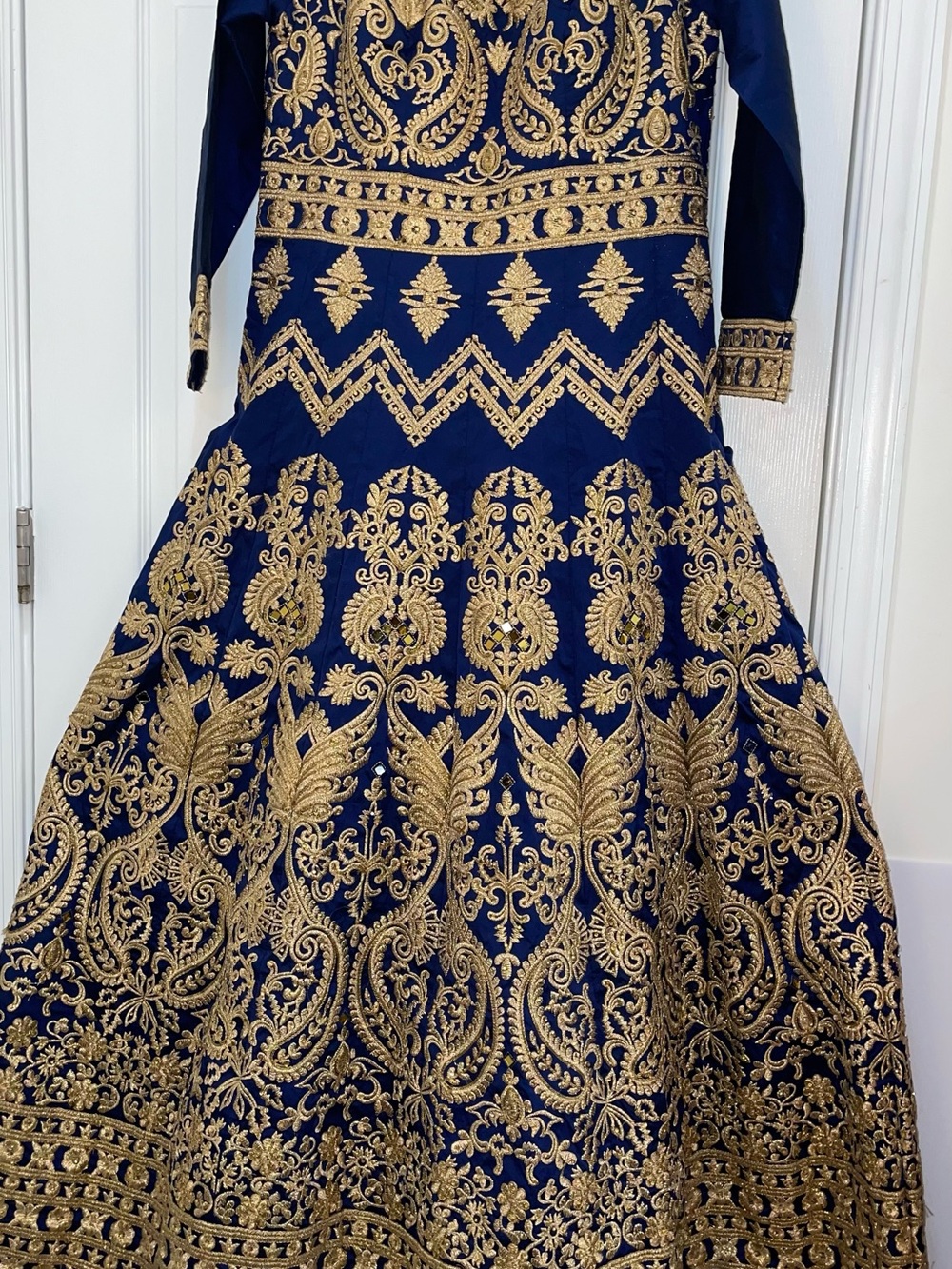 Designer Navy Blue & Gold Zardozi
Embroidered Gown